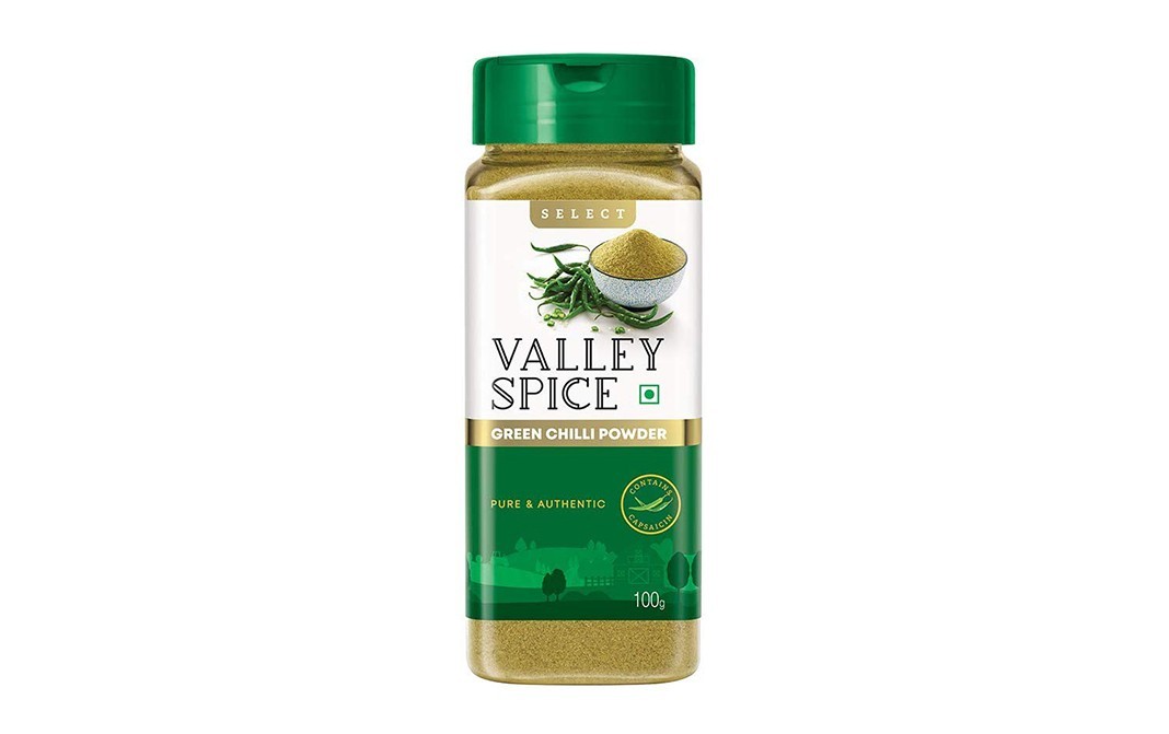 Valley Spice Green Chilli Powder    Plastic Bottle  100 grams